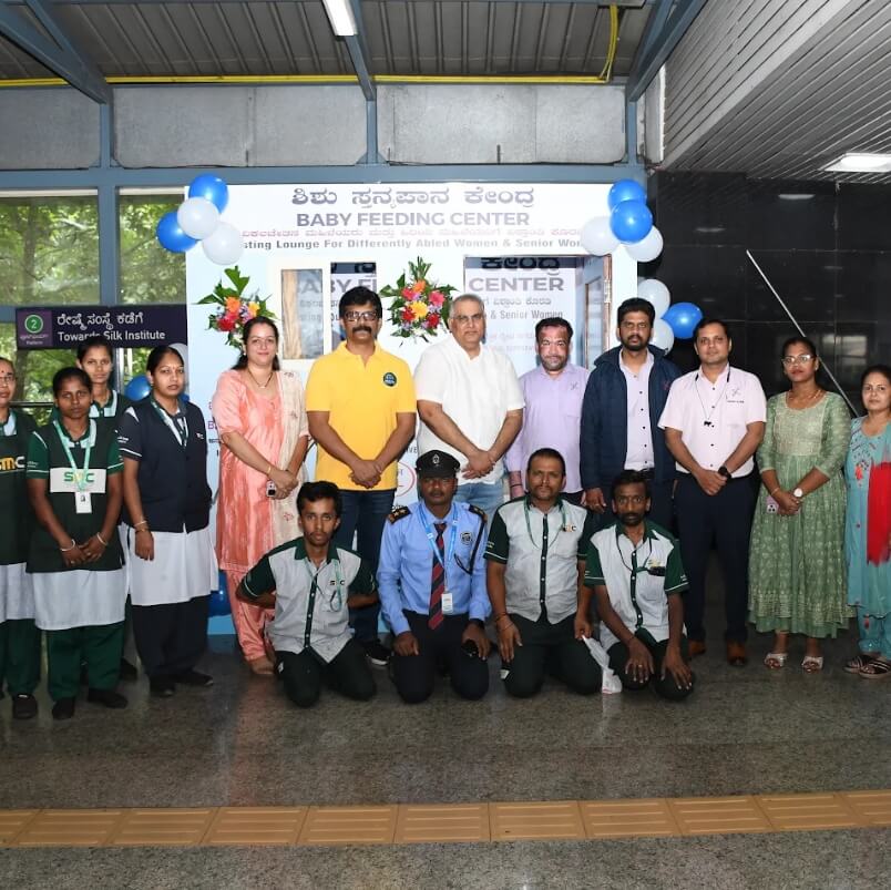 Child Help Foundation team along with metro staff and volunteers at the inauguration of a Baby Feeding Centre at a metro station